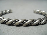 Impressive Vintage Native American Navajo Sterling Silver Rope Bracelet-Nativo Arts