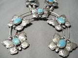 Rare Butterfly Sterling Silver Native American Navajo Squash Blossom Necklace-Nativo Arts