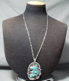 Native American Important Francisco Gomez Triple Horse Turquoise Sterling Silver Necklace-Nativo Arts
