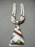 Native American Important Santo Domingo Daniel Coriz Turquoise Sterling Silver Necklace-Nativo Arts
