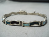 Superb Vintage Native American Navajo Turquoise Sugulite Synthetic Opal Sterling Silver Bracelet-Nativo Arts