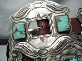 One Of Best Vintage Native American Navajo Green Turquoise Sterling Silver Concho Belt-Nativo Arts