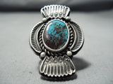 Native American Best Vintage Tommy Jackson Bisbee Turquoise Sterling Silver Ring-Nativo Arts