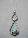 Wonderful Vintage Native American Navajo Royston Turquoise Sterling Silver Necklace Old-Nativo Arts