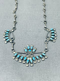 Gorgeous Vintage Native American Zuni Turquoise Sterling Silver Necklace Old-Nativo Arts
