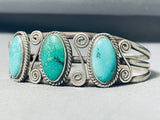 Wondrous Vintage Native American Navajo Blue-green Turquoise Sterling Silver Bracelet-Nativo Arts