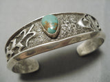 One Of The Best Tufa Cast Artist Native American Navajo Turquoise Sterling Silver Bracelet-Nativo Arts