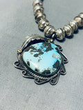 Authentic Native American Navajo Old Deposit Turquoise Sterling Silver Necklace-Nativo Arts