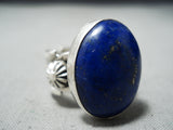 Stunning Navajo Lapis Sterling Silver Ring Native American-Nativo Arts