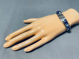 Ervin Haskie Vintage Native American Navajo Lapis Sterling Silver Bracelet-Nativo Arts