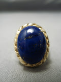 Best Vintage Navajo 14k Gold Lapis Lazuli Native American Ring0 7 Grams!-Nativo Arts