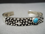 Native American Important Santo Domingo Vintage Sterling Silver Turquoise Bracelet-Nativo Arts
