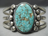 Quality Native American Navajo Intense Turquoise Sterling Silver Bracelet-Nativo Arts