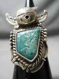 Detailed! Vintage Navajo Kachina Turquoise Sterling Silver Native American Ring-Nativo Arts