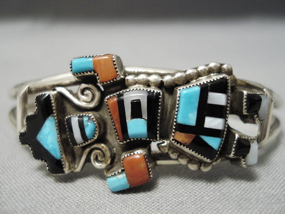 Incredible Vintage Zuni Native American Turquoise Sterling Silver Bracelet-Nativo Arts