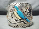 Best Huge Vintage Native American Navajo Turquoise Bluejay Sterling Silver Bracelet-Nativo Arts