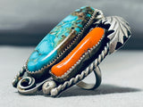 Museum Quality Vintage Native American Navajo Bisbee Turquoise Sterling Silver Ring-Nativo Arts