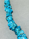 Native American Tremendous Vintage Santo Domingo Turquoise Sterling Silver Necklace-Nativo Arts