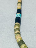 Native American Wondrous Vintage Santo Domingo Old Kingman Turquoise Sterling Silver Necklace-Nativo Arts