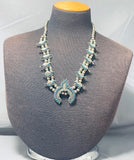 Intricvate Vintage Native American Zuni Turquoise Sterling Silver Squash Blossom Necklace-Nativo Arts