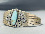 Swirling Works Vintage Native American Navajo Sterling Turquoise Bracelet-Nativo Arts