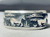 Native American Singer Vintage Running Horse Sterling Silver Bracelet Cuff-Nativo Arts