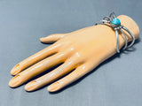 Fascinating Vintage Native American Hopi Blue Gem Turquoise Sterling Silver Bracelet-Nativo Arts