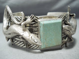 Extraordinary Native American Navajo Royston Turquoise Sterling Silver Gekko Bracelet-Nativo Arts