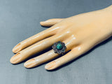 Very Old Vintage Native American Navajo Cerrillos Turquoise Sterling Silver Ring-Nativo Arts