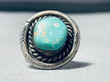 Native American Marvelous Vintage Kingman Turquoise Sterling Silver Ring-Nativo Arts