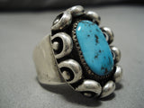 Marvelous Vintage Navajo Turquoise Sterling Silver Native American Ring-Nativo Arts