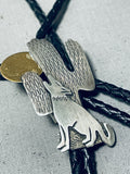 Unique Vintage Native American Navajo Sterling Silver Howling Coyote Bolo-Nativo Arts