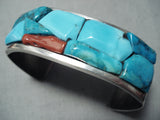 Native American One Of The Best Inlay Turquoise Sterling Silver Bracelet For Small Wrist!-Nativo Arts