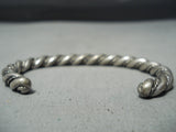 Impressive Vintage Native American Navajo Sterling Silver Rope Bracelet-Nativo Arts