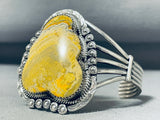 Pat Yazzie Native American Navajo Honeybee Jasper Sterling Silver Bracelet Signed-Nativo Arts