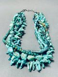 One Of The Best Vintage Native American Navajo Green Turquoise Sterling Silver Necklace-Nativo Arts