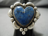 Native American Important Touchine Family Heart Of Lapis Sterling Silver Ring-Nativo Arts