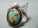 Whimsical Vintage Native American Navajo Royston Turquoise Sterling Silver Beetle Ring-Nativo Arts