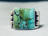 Unforgettable Native American Navajo Spiderweb Turquoise Sterling Silver Ring-Nativo Arts