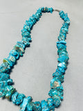 180 Gram Vintage Native American Navajo Chunky Nugget Turquoise Sterling Silver Necklace-Nativo Arts