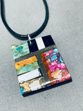 Native American Brilliant Santo Domingo Turquoise Sterling Silver Necklace-Nativo Arts