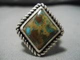 Quality Vintage Native American Navajo Ray Tracey Turquoise Sterling Silver Ring Old-Nativo Arts