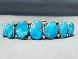 Beautiful Vintage Native American Navajo Morenci Turquoise Sterling Silver Bracelet-Nativo Arts