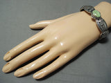 Incredible Vintage Native American Navajo Gaspeite Sterling Silver Bracelet-Nativo Arts