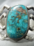 Very Rare Vintage Native American Navajo Green Bisbee Turquoise Sterling Silver Bracelet-Nativo Arts