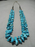 Incredible Native American Navajo Graduating Turquoise Blue Brown Shell Heishi Necklace Old-Nativo Arts