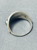 Sweet Vintage Native American Navajo Cerrillos Turquoise Sterling Silver Ring-Nativo Arts