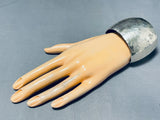 Cly Wide Hand Hammered Vintage Native American Navajo Sterling Silver Bracelet-Nativo Arts