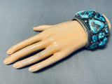 174 Gram Monster Mens Vintage Native American Navajo Turquoise Sterling Silver Bracelet-Nativo Arts