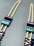 Native American One Of The Best Ever Santo Domingo Turquoise Ehsll Inlay Necklace-Nativo Arts